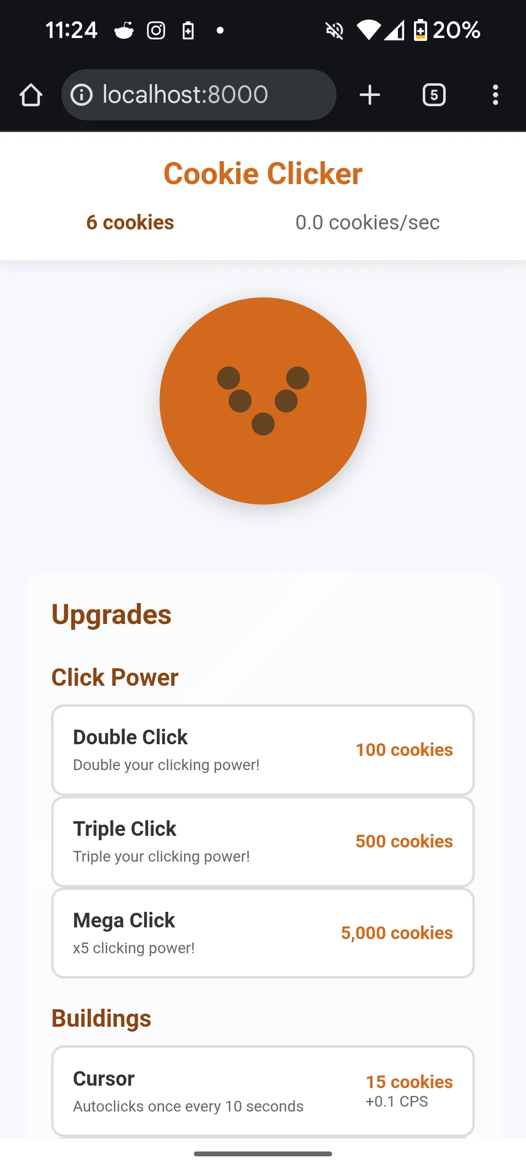 Cookie clicker